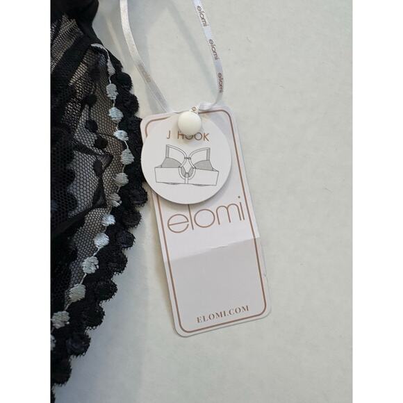 Elomi Women's Matilda Underwire Plunge Bra Black Size 36J Unpadded Side Support - Picture 6 of 7